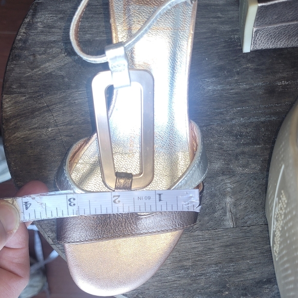 Hispanita Silver, Bronze and Gold Toned Heeled Sandals Sz.36 - Picture 8 of 8